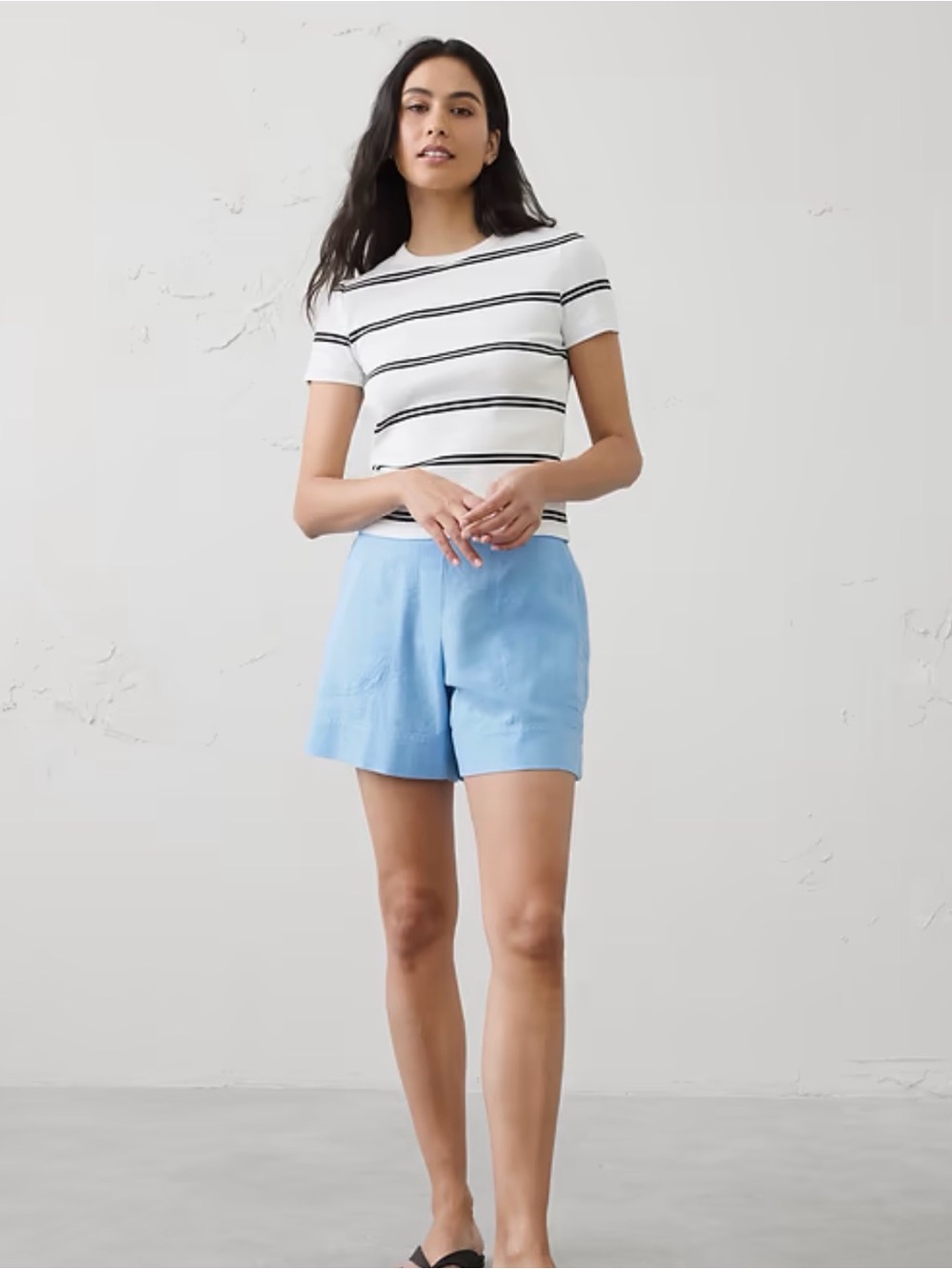 Banana Republic High-Rise Women's Linen Blend Chambray Shorts
